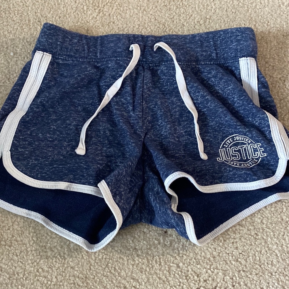 Blue and white justice short!